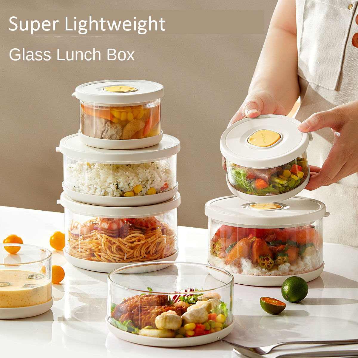 Meal Prep Frozen - Glazen voedselbewaarbak, luchtdicht, lichtgewicht lunchbox voor