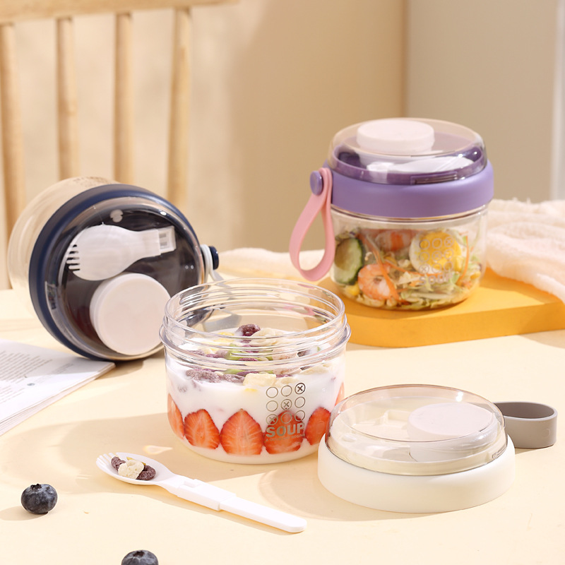 Meal Prep Yogurt Cups - Saladebeker Herbruikbare Lekvrije Haverpotten Granenbeker Ontbijtpot