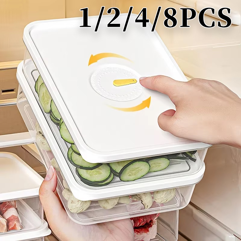 Meal Prep Containers Xl - Multifunctionele voedselversheidscontainer Doorzichtige koelkastopbergdoos Luchtdicht ontwerp