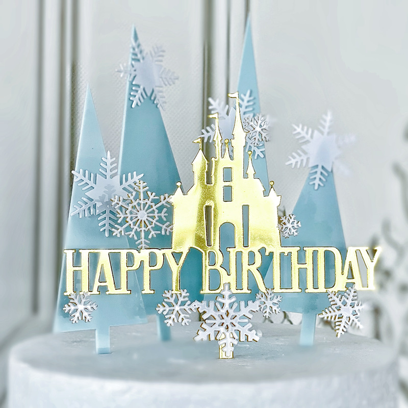 Meal Prep Frozen - Frozen Castle Verjaardagstaart Topper Decoratie Sneeuwvlok