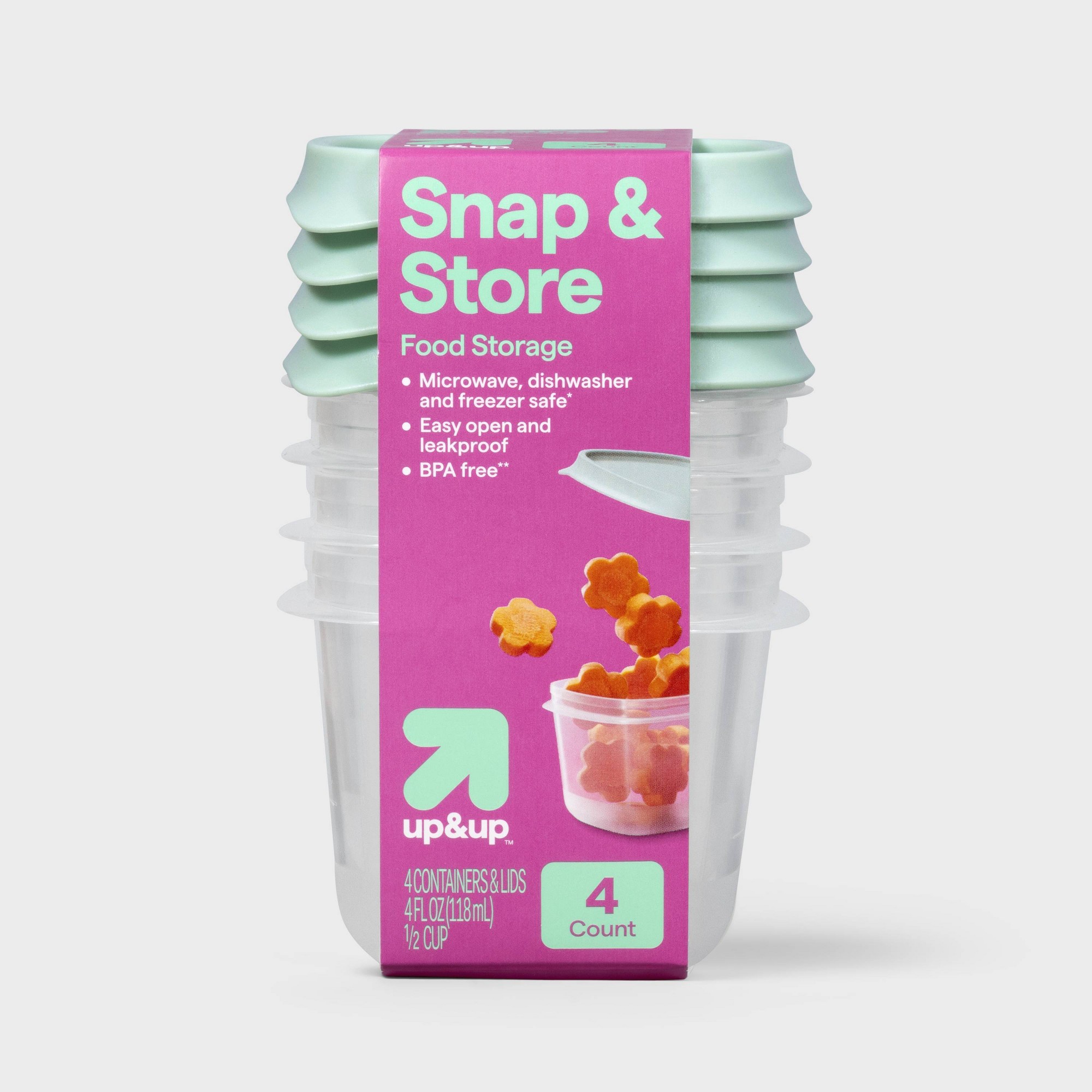 Meal Prep Container - 4-delige mini vierkante halve beker voedselbewaarbakjes,