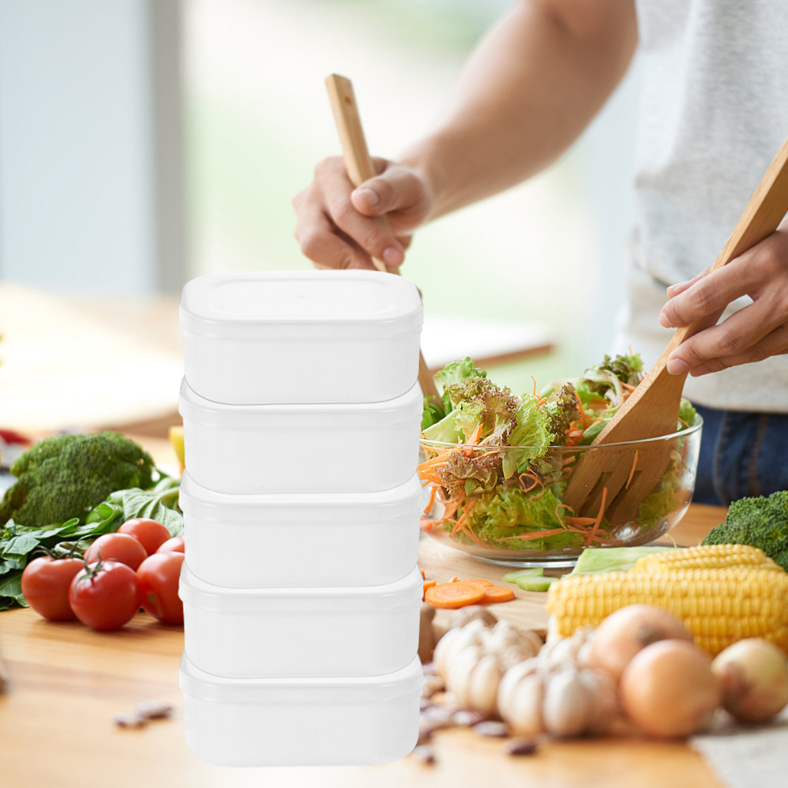 Meal Prep Diet - 5 stuks rijstkorrelportie opbergdozen stapelbaar vriesbare
