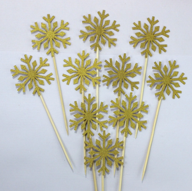 Meal Prep Frozen - 10 stuks sneeuwvlok cupcake toppers baby