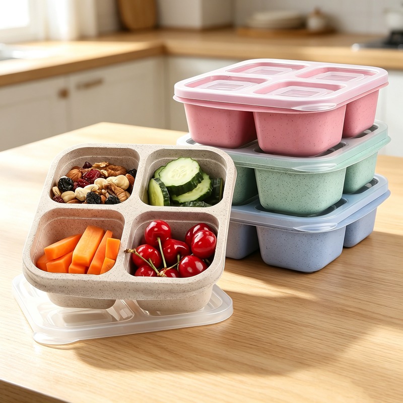 Meal Prep Lunch Boxes - Premium bento box van tarwehalm met