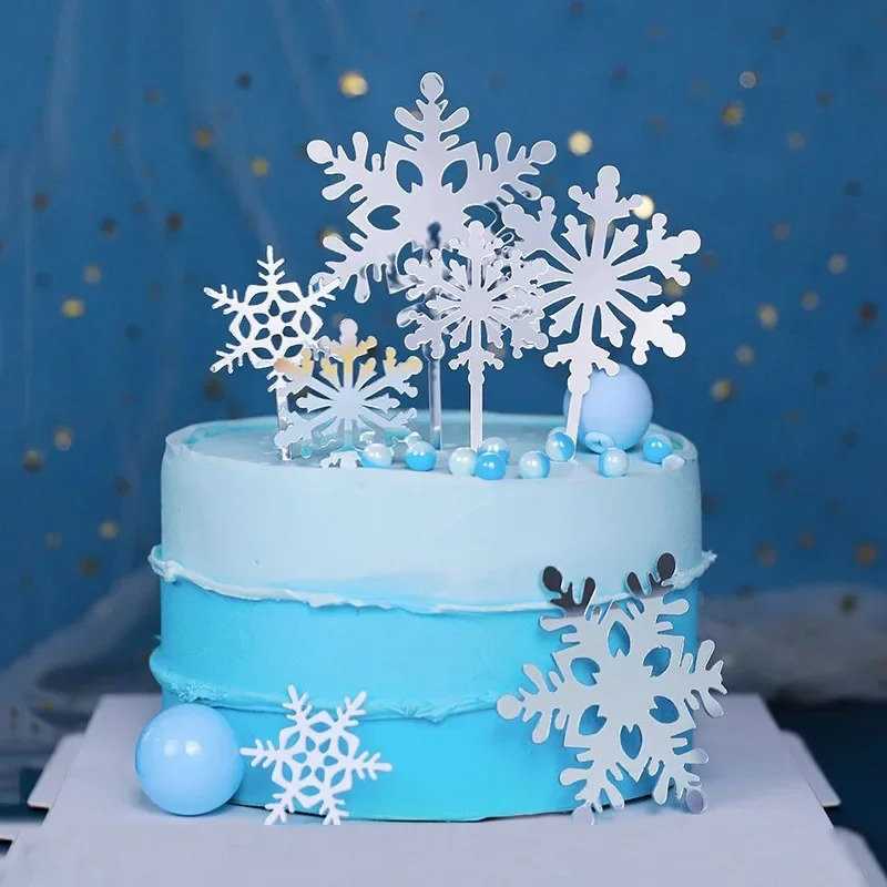 Meal Prep Frozen - 16 stuks Sneeuwvlok Cupcake Toppers Frozen