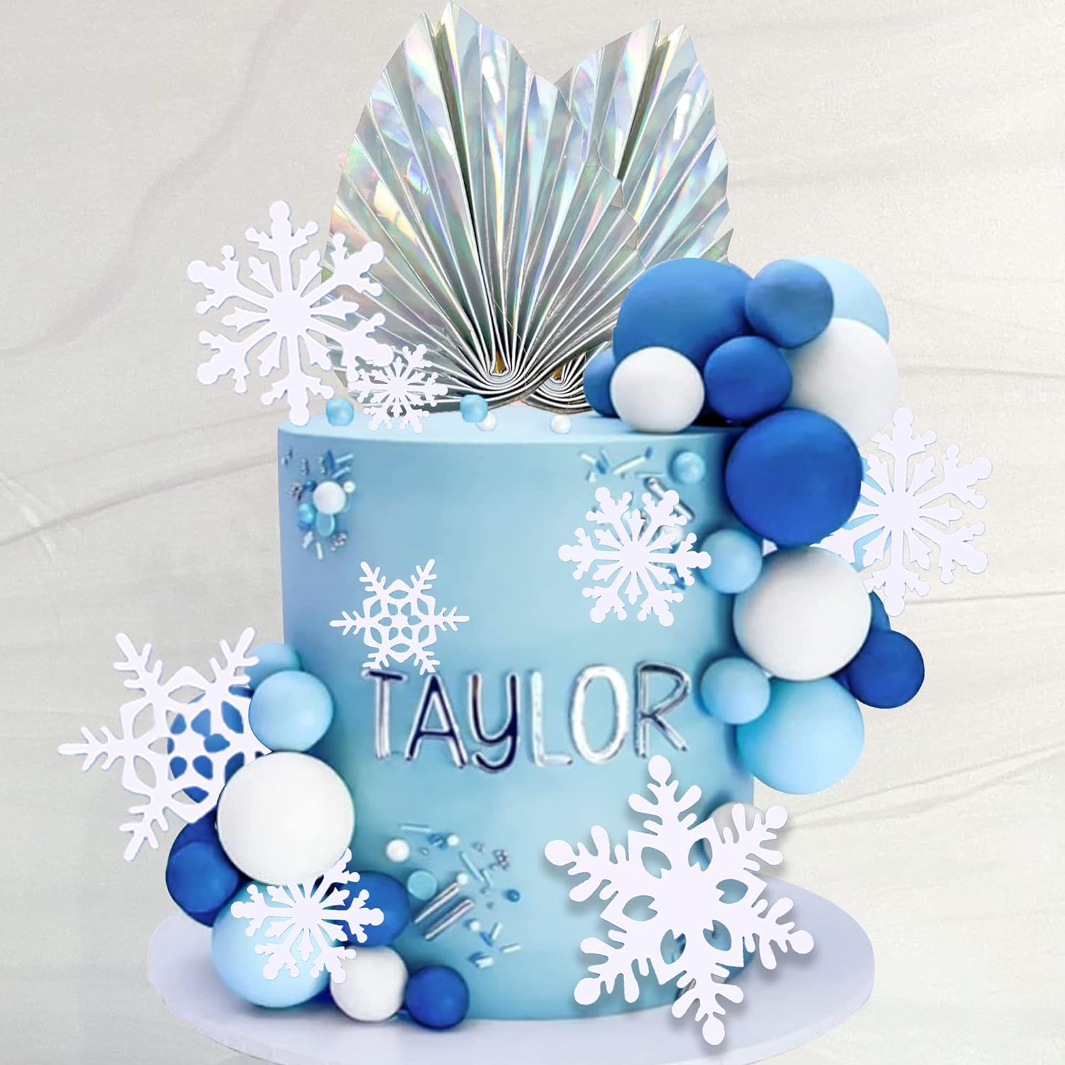 Meal Prep Frozen - 44-delige sneeuwvlok taarttoppers bevroren taarttoppers blauwe