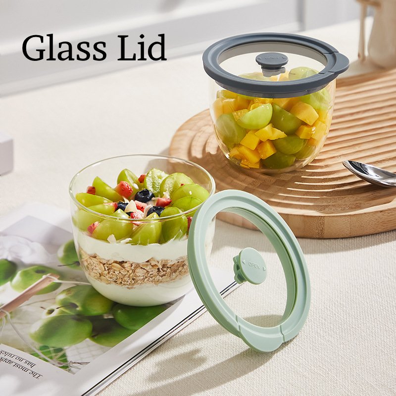 Meal Prep Yogurt Cups - Glazen Overnight Oats-container met luchtdicht deksel,