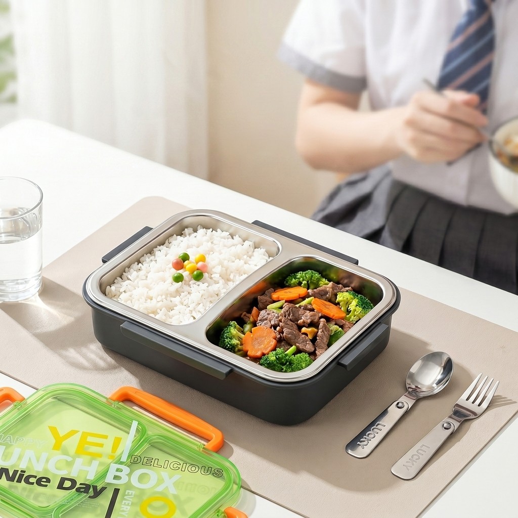 Meal Prep Lunch Boxes - Microgolfbestendige 304 roestvrijstalen bento lunchbox met