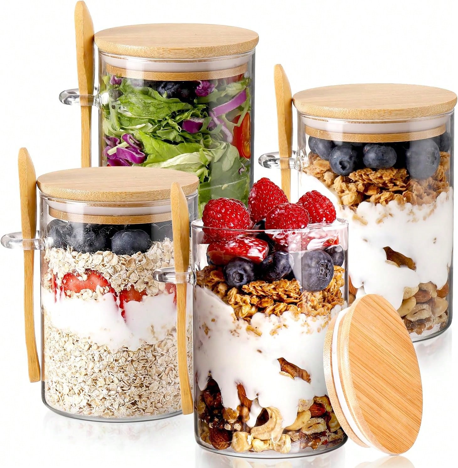 4-pack Overnight Oats potten,  - Meal Prep Yogurt Cups recensie en prijs