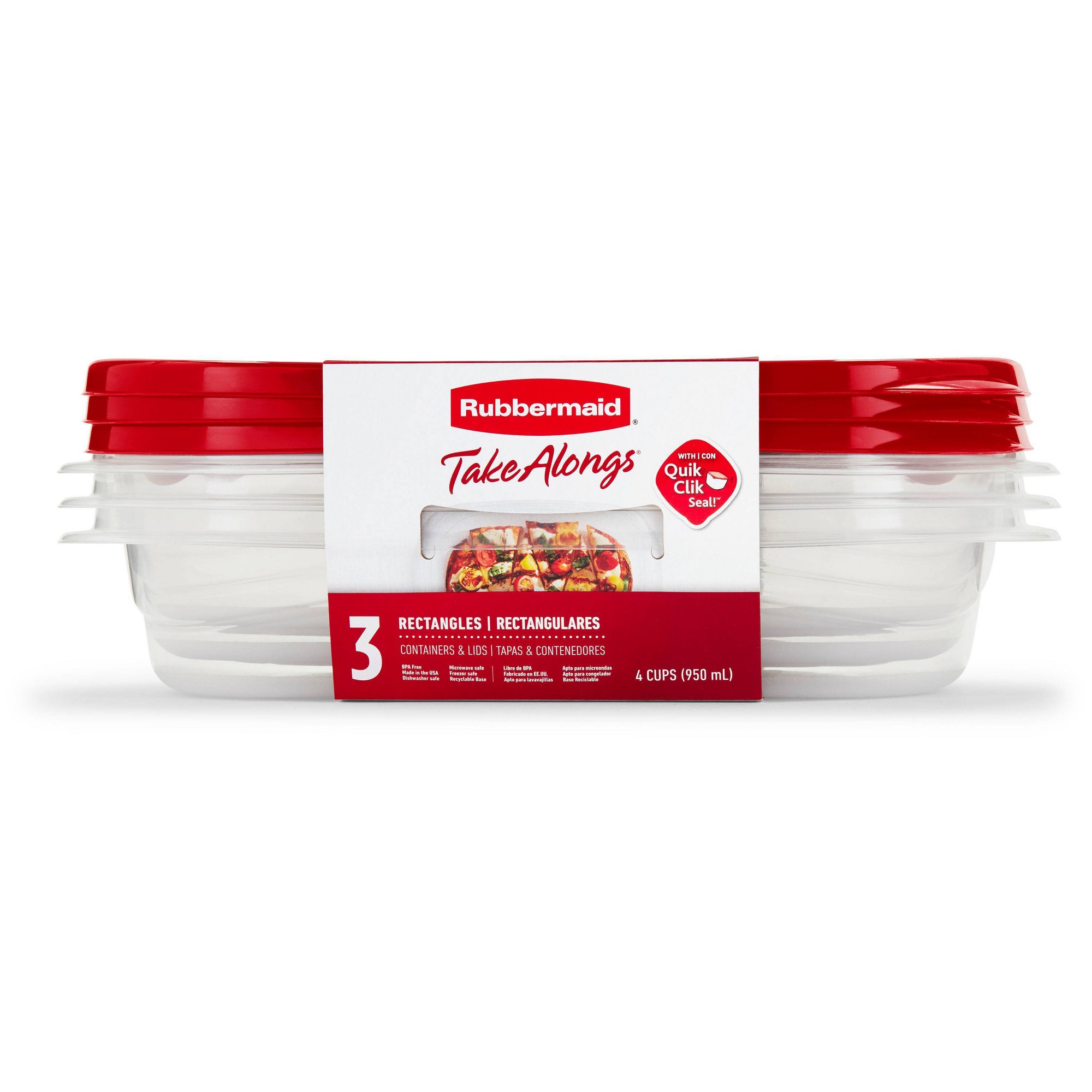 3 stuks rode rechthoekige voed - Meal Prep Container recensie en prijs