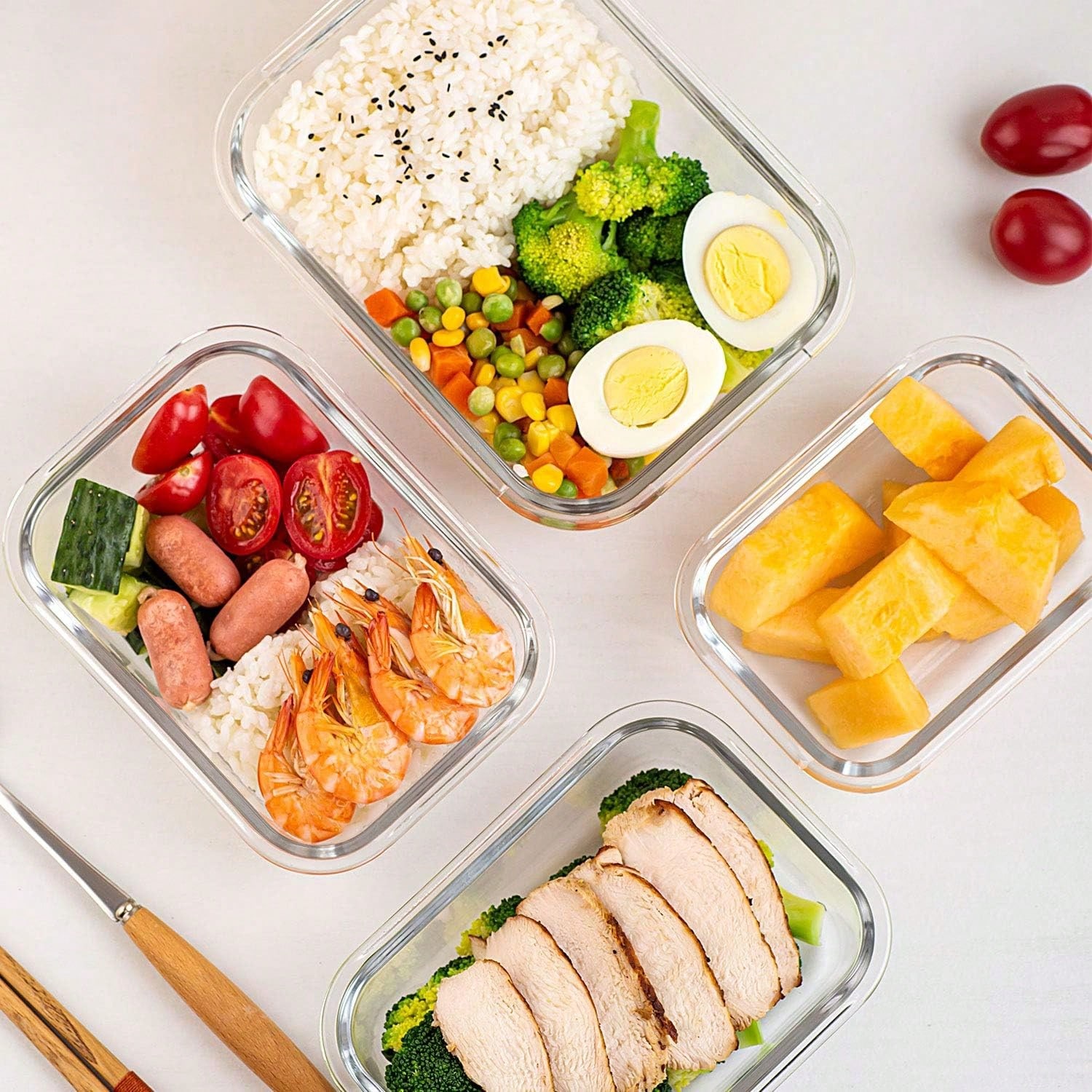 10-delige glazen voorraaddozen - Meal Prep Food recensie en prijs