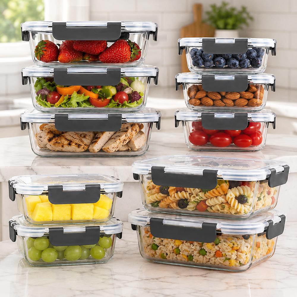 Glazen voedselbewaarcontainers - Meal Prep Weekly recensie en prijs