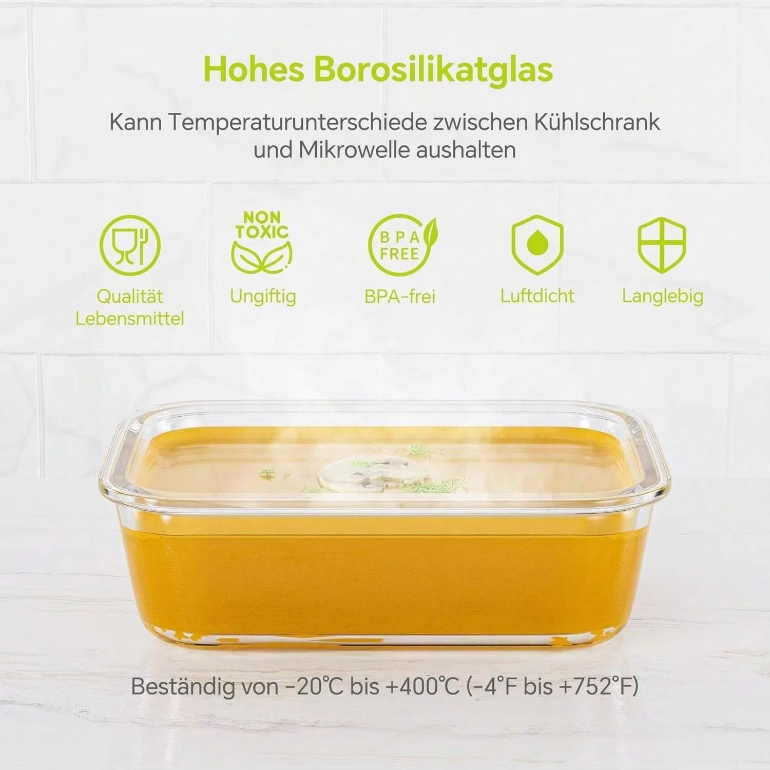 Glazen voedselbewaarbak met de - Meal Prep Containers Xl recensie en prijs