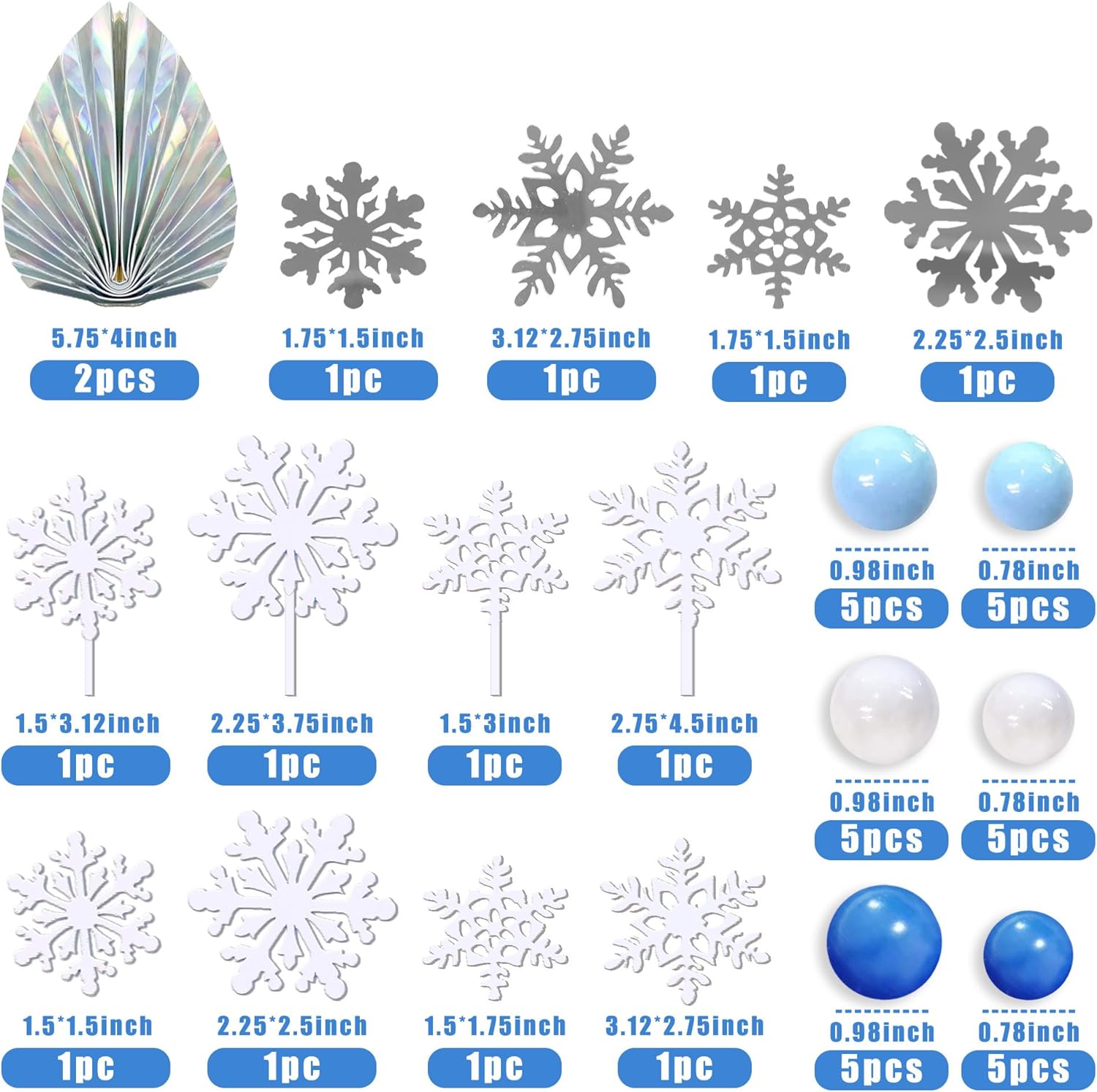 44-delige sneeuwvlok taarttopp - Meal Prep Frozen recensie en prijs