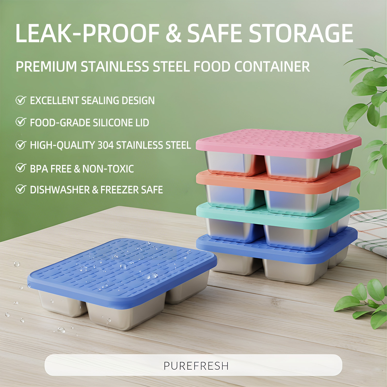 304 roestvrijstalen lunchbox m - Meal Prep Container recensie en prijs